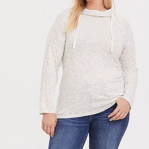 Torrid Striped Cowl Neck Hoodie C31